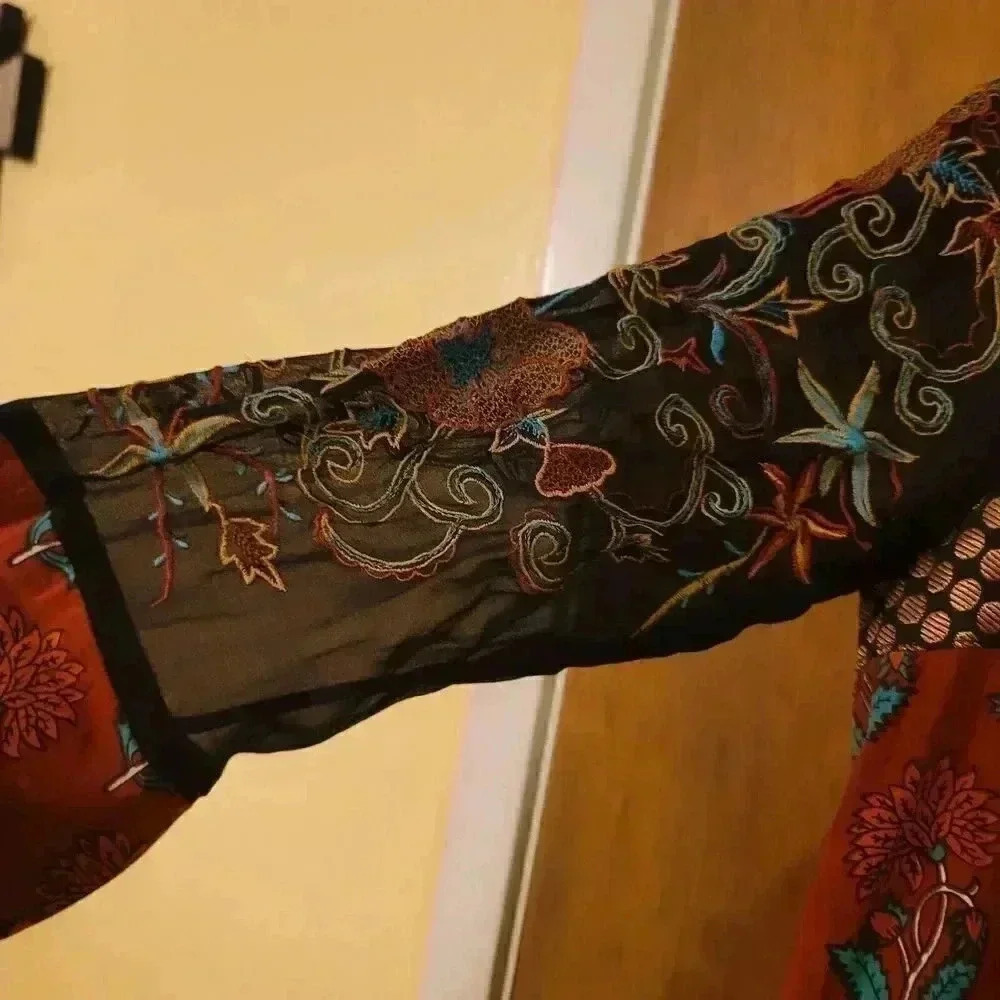 Bohemian Hippie Multi Pattern A Line Dress Size Small - Picture 6 of 13